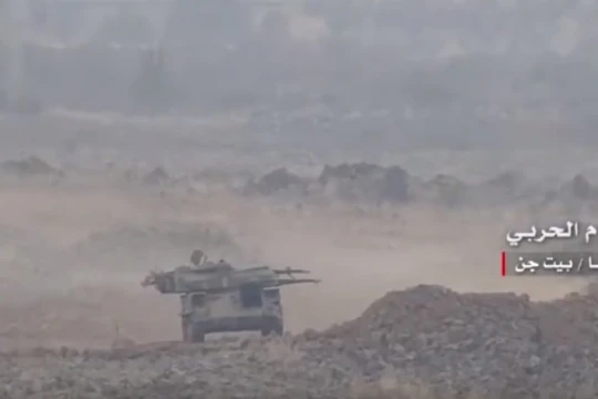 Pháo phòng không tự hành Shilka quân đội Syria trên chiến trường cao nguyên Golan - ảnh truyền thông video Hezbollah