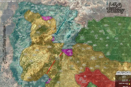 Chiến trường Afrin ngày 10.03.2018 theo South Front