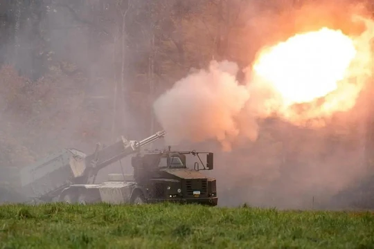 Pháo tự hành bánh lốp Archer 155mm của Thụy Điển. Ảnh Military Leak