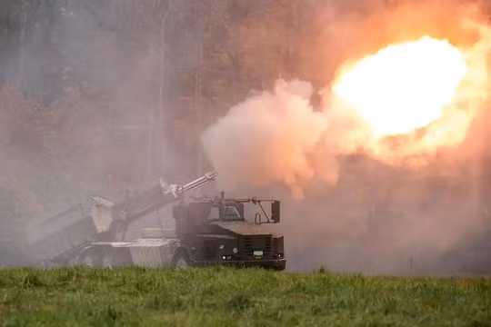 Pháo tự hành bánh lốp Archer 155mm của Thụy Điển. Ảnh Military Leak