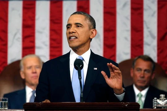 Obama khi đọc Thông điệp Liên bang năm 2014. (Ảnh: Forbes)
