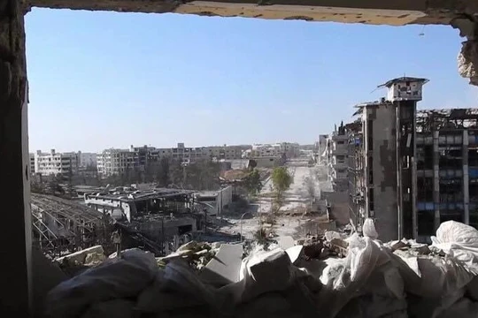 Khung cảnh khu phố Layramoun trong chiến tranh 