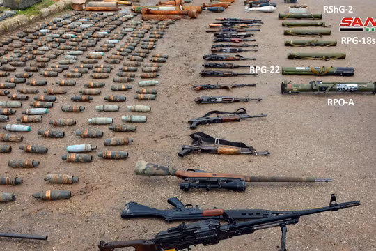 Quân đội Syria thu giữ vũ khí trang bị trên địa phận Hama. Ảnh minh họa: South Front.