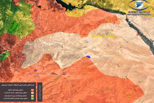 Bản đồ tình hình chiến sự trung tâm Syria tính đến ngày 30.07.2017