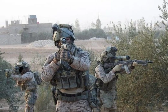 Các binh sĩ lực lượng đặc nhiêm Nga chiến đấu ở Syria. Ảnh ANNA News