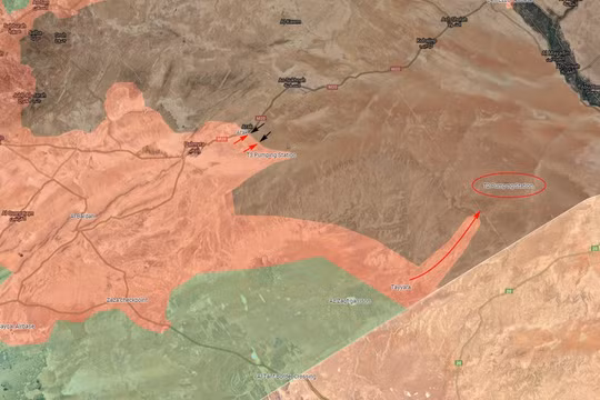 Hướng tấn công của quân đội Syria dọc theo tuyến biên giới về căn cứ quân sự T-2
