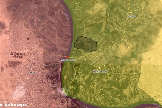 600 m2 cuối cùng của IS trên chiến trường thung lũng Euphrates, tỉnh Deir Ezzor. Ảnh: South Front.