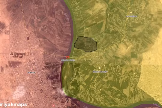 600 m2 cuối cùng của IS trên chiến trường thung lũng Euphrates, tỉnh Deir Ezzor. Ảnh: South Front.