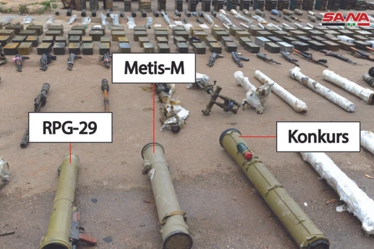 Một số vũ khí quân đội Syria thu giữ được ở Daraa. Ảnh minh họa South Front