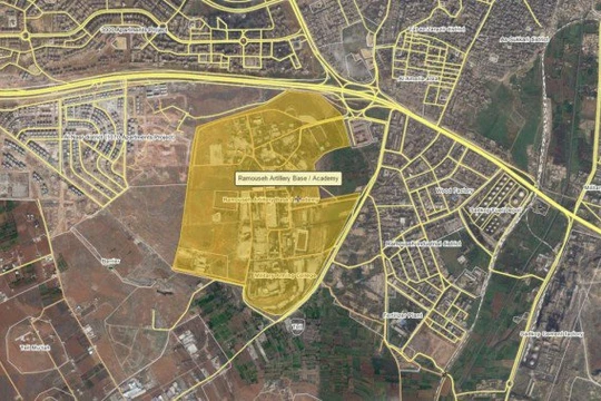 Bản đồ chiến sự khu vực quận Ramousah, Aleppo 