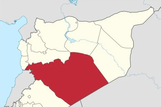 Phân bổ địa bàn kiểm soát của quân đội Syria và IS trên tỉnh Homs, Syria