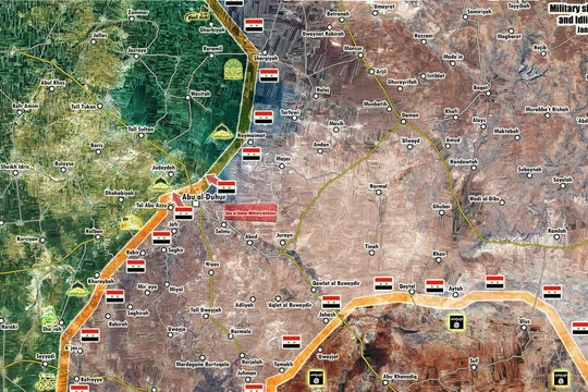Các mũi tiến công của quân đội Syria trong khu vực Idlib - ảnh minh họa từ video SANA