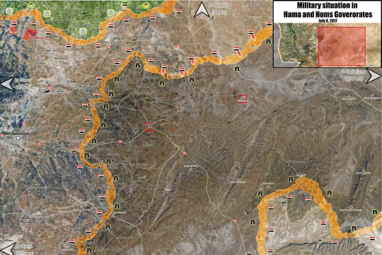 Toàn cảnh chiến trường vùng nông thôn phía đông tỉnh Hama