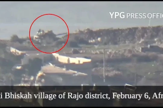 Lực lượng dân quân người Kurd phá hủy 1 xe tăng Thổ Nhĩ Kỳ ở Afrin. ảnh minh họa video YPG Presss