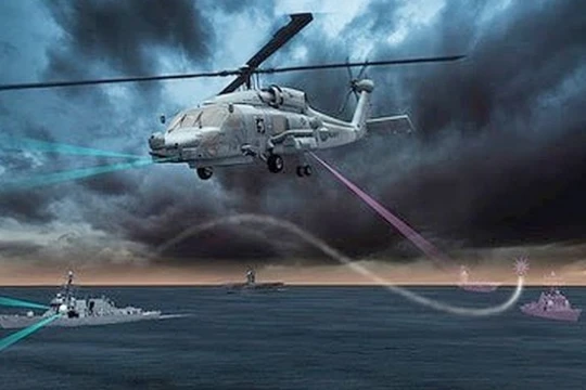 MH-60 Sikorsky sẽ được trang bị hệ thống AOEW đánh chặn tên lửa chống tàu - ảnh minh họa của Lockheed Martin