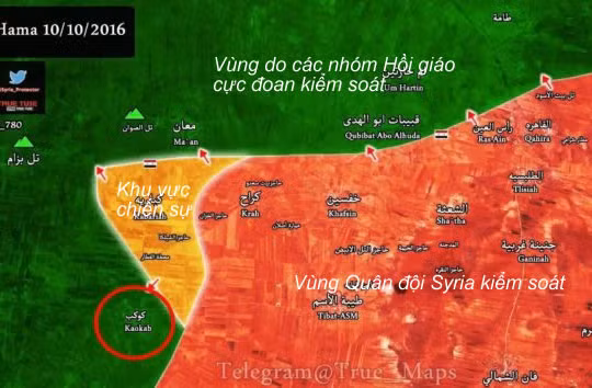 Bản đồ chiến sự vùng nông thôn miền Bắc Hama