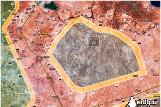Bản đồ cuộc tấn công truy quét IS của quân đội Syria trên vùng nông thôn Aleppo