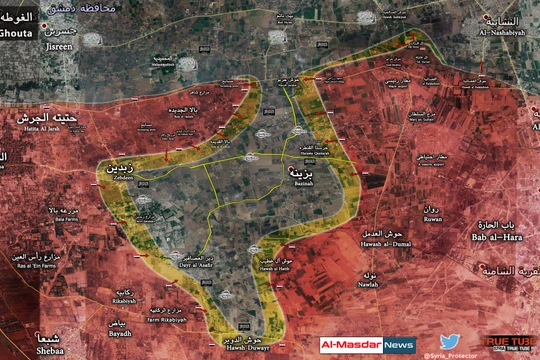 Quân đội Syria khống chế hỏa lực thị trấn Deir Al-'Assafir Đông Ghouta