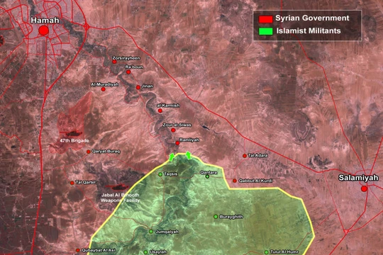 Bản đồ tình hình chiến sự quận Al-Salamiyah 