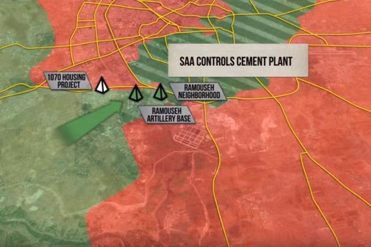 bản đồ chiến sự vùng Aleppo ngày 08/08/2016
