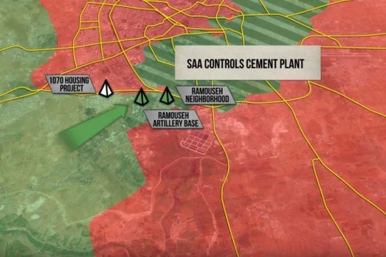 bản đồ chiến sự vùng Aleppo ngày 08/08/2016