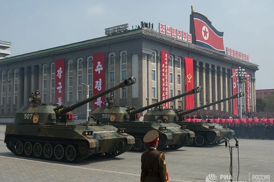 Pháo tự hành 122mm M-1991 quân đội Bắc Triều Tiên