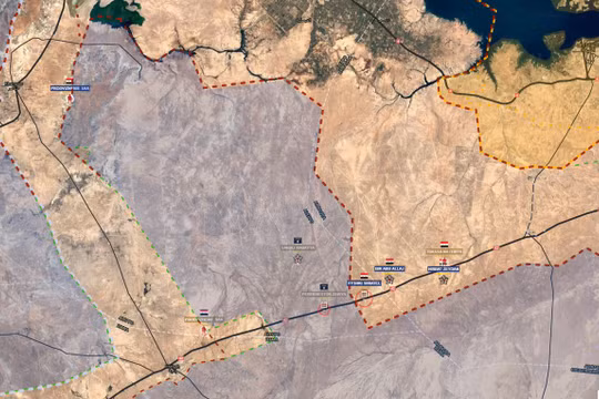 Sơ đồ chiến dịch bao vây tiêu diệt của lực lượng Tiger trên vùng nông thôn Raqqa