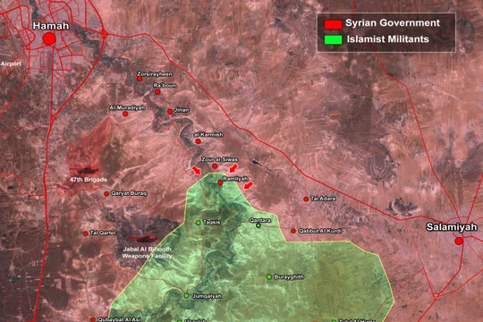 Bản đồ phía Đông tỉnh Hama