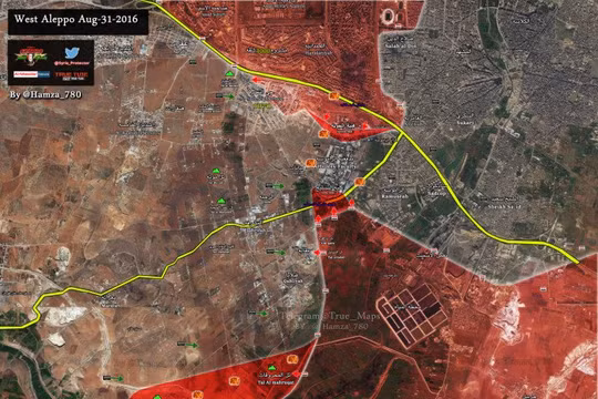 Bản đồ chiến sự Aleppo tại căn cứ Ramousah