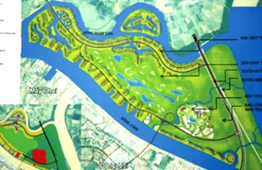 Quy hoạch các khu chức năng chính của Khu vui chơi giải trí, nhà ở và công viên sinh thái đảo Vũ Yên.