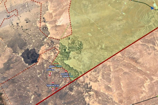 Vùng tấn công của quân đội Syria trên hướng biên giới với Jordan