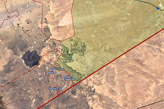 Vùng tấn công của quân đội Syria trên hướng biên giới với Jordan