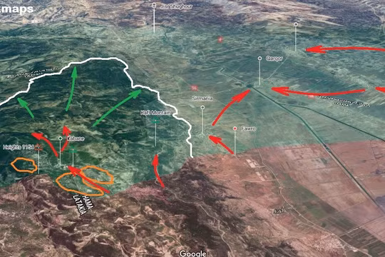 Kế hoạch tiến công của sư đoàn cơ giới số 4 Quân đội Syria trên chiến trường đông bắc Lattakia. Ảnh minh họa South Front