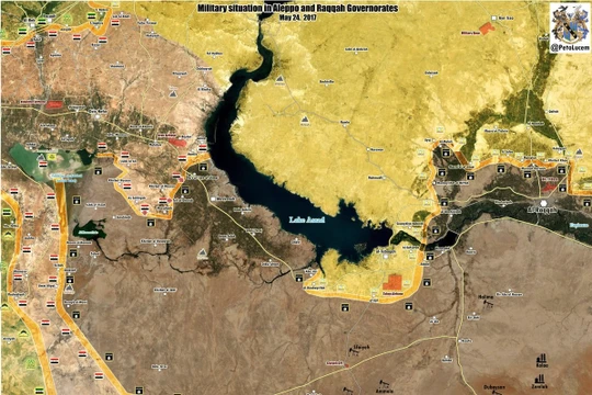 Bản đồ tình hình chiến sự khu vực phía đông Aleppo