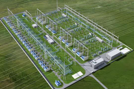  Trạm biến áp của dự án dòng điện xoay chiều siêu cao áp ở thành phố Thành Đô, tỉnh Tứ Xuyên phía tây nam Trung Quốc. Ảnh Tổng công ty điện lưới quốc gia Trung Quốc