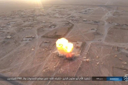 IS đánh bom kinh hoàng lực lượng dân quân người Kurd ở Hasakah - ảnh trang Amaq