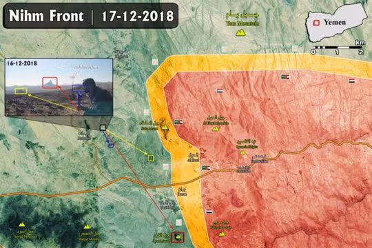 Chiến trường Yemen tính đến ngày 17.12.2018 theo Al-Masdar News.