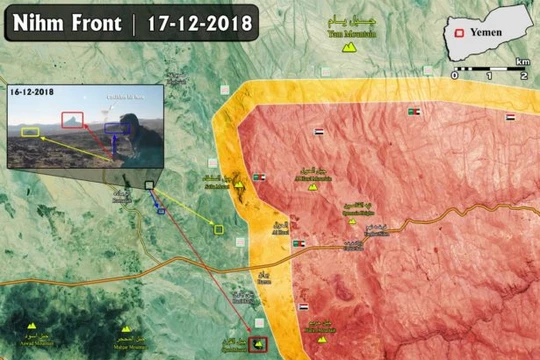 Chiến trường Yemen tính đến ngày 17.12.2018 theo Al-Masdar News.