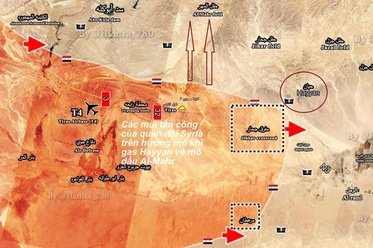 Bàn đổ chiến sự quân đội Syria trên hướng mỏ khí gar Hayyan