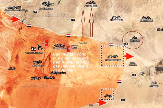 Bàn đổ chiến sự quân đội Syria trên hướng mỏ khí gar Hayyan