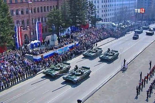 Diễu binh của quân đội Nga trên vùng Viễn Đông