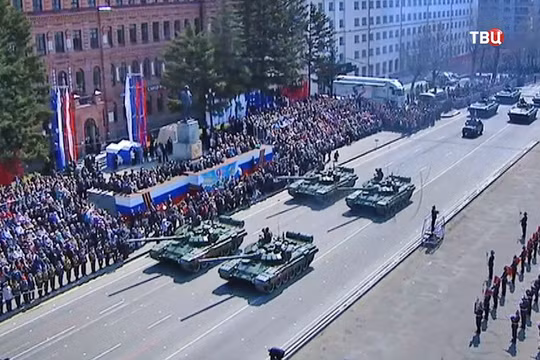 Diễu binh của quân đội Nga trên vùng Viễn Đông