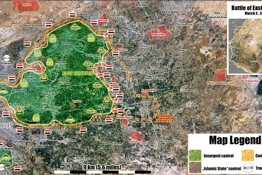 Tồng quan tình hình chiến trường Đông Ghouta ngày 03.03.2018 theo Masdar News
