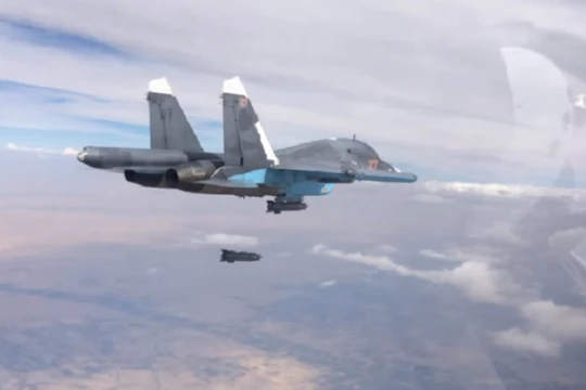Su-34 Nga không kích trên chiến trường Syria. Ảnh minh họa South Front
