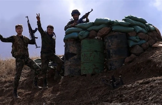 Một điểm chốt hỏa lực quân đội Syria ở sân bay T-4