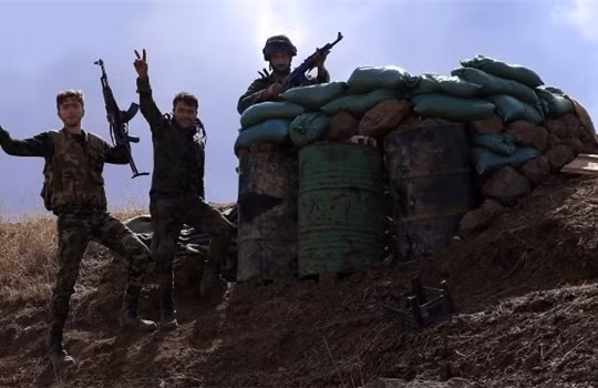 Một điểm chốt hỏa lực quân đội Syria ở sân bay T-4