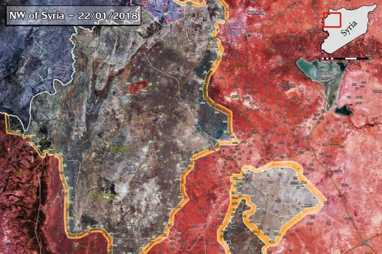 Tình hình chiến sự vùng nông thôn tỉnh Idlib tính đến ngày 22.01.2018 theo South Front