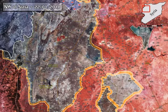 Tình hình chiến sự vùng nông thôn tỉnh Idlib tính đến ngày 22.01.2018 theo South Front