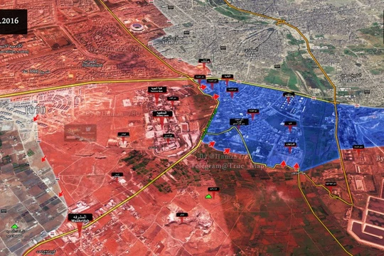 Bản đồ chiến sự thành phố Aleppo ngày 08.09.2016