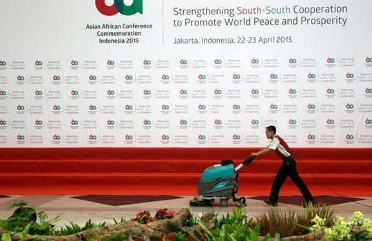 Logo Thượng Đỉnh Á -Phi 2015. Ảnh Reuters